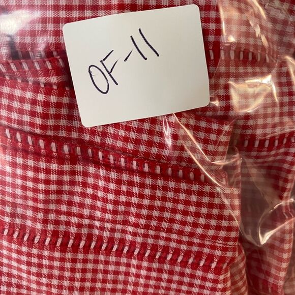Handmade Red Gingham Apron with Pocket, Retro, Vintage Kitchen Wear OF-11 - Picture 11 of 11